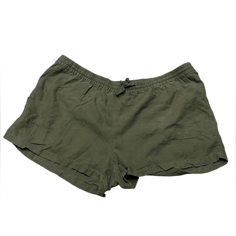 J.Crew Linen Blend Olive Green Drawstring Shorts Women’s 3X Plus Size